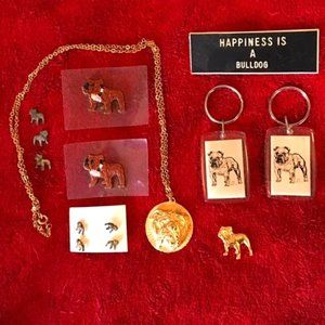 A Bulldog Lover's Delight! Vintage Collection of Bulldog Jewelry and More
